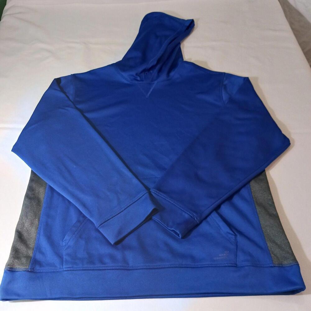 BCG Men's Blue & Gray Pullover Long Sleeve Hoodie Sweatshirt Pockets Size Large